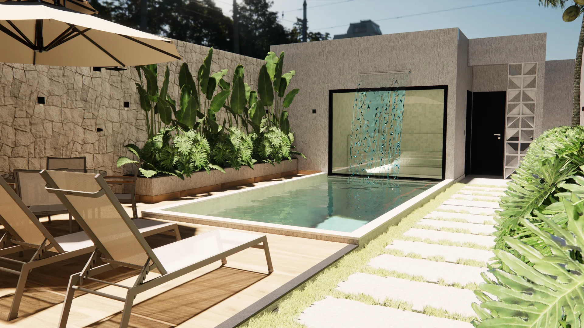 Espaço Gourmet com Piscina e Vista Urbana — imagem 3