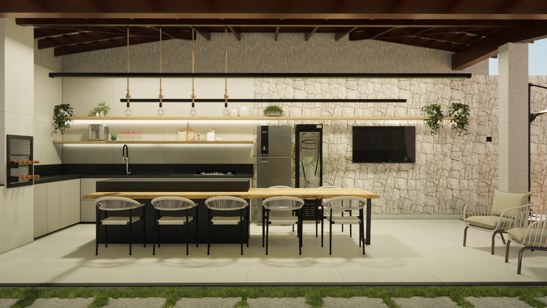 Espaço Gourmet com Piscina e Vista Urbana — imagem 4