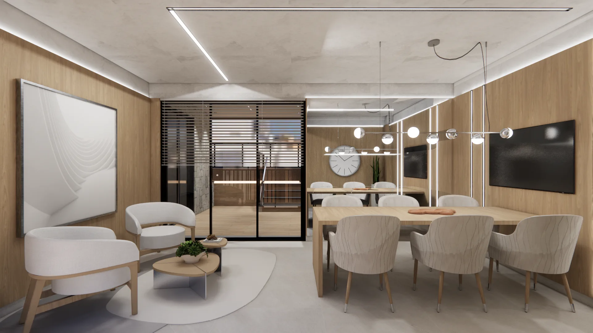 Sala de Estar Alto Padrão com Tons Neutros — imagem 4